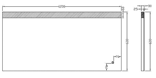Wiesbaden Enkele Dimbare LED Spiegel 60x120 cm