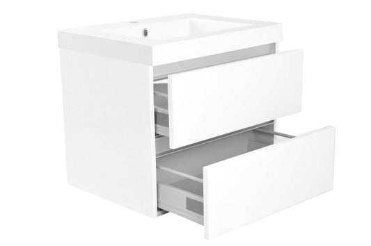 Vision wastafel enkel met 1 kraangat 60x46x5,5 cm kunstmarmer glans wit