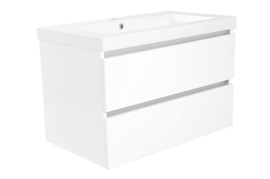 Vision wastafel enkel met 1 kraangat 80x46x5,5 cm kunstmarmer glans wit
