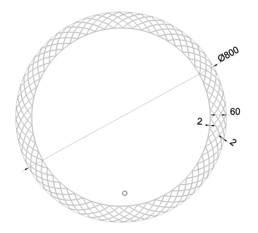 Deco spiegel rond met LED, dimbaar 80 cm