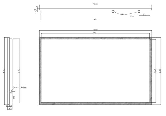 Quatro Dimbare LED Spiegel Wiesbaden Condensvrij 100X60Cm