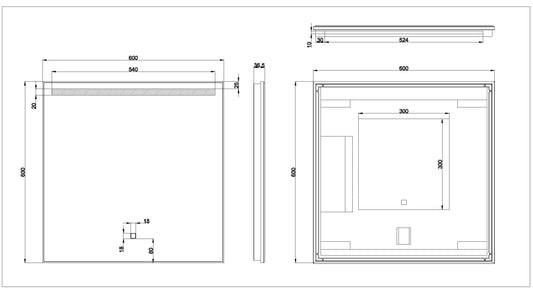 Ambi One Spiegel Wiesbaden met LED condensvrij 60x60 cm