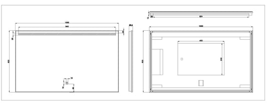 Ambi One Spiegel Wiesbaden met LED condensvrij 100x60 cm