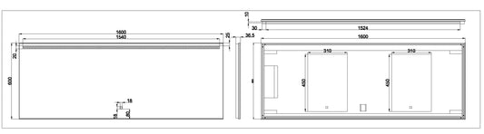 Ambi One LED condensvrije spiegel Wiesbaden 160x60 cm