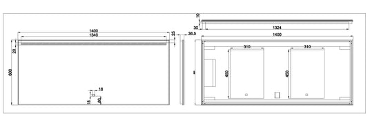 Ambi One Spiegel Wiesbaden met LED-verlichting condensvrij 140x60 cm