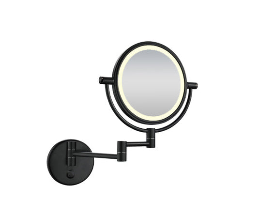 Xellanz Wandscheerspiegel Wiesbaden met LED-verlichting – 20 cm – 5x Vergroting – Mat Zwart