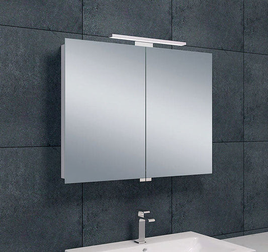 Spiegelkast Wiesbaden met LED Verlichting 80x60 cm Aluminium