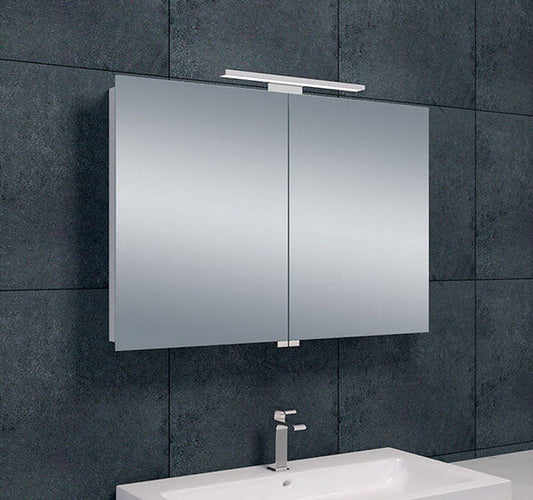 Spiegelkast Wiesbaden met LED Verlichting 90x60 cm Aluminium