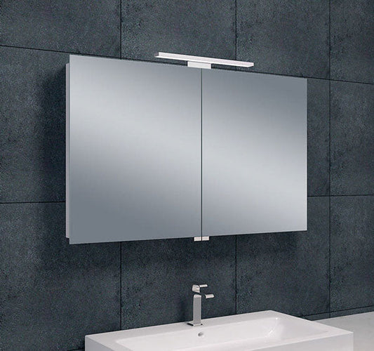 Spiegelkast Wiesbaden met LED-verlichting 100X60 in aluminium