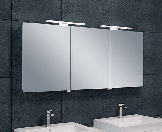 Spiegelkast Wiesbaden met LED Verlichting 140x60 cm Aluminium
