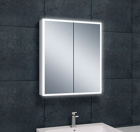 Quatro Spiegelkast Wiesbaden met Randverlichting 60X70X13 Cm in Aluminium