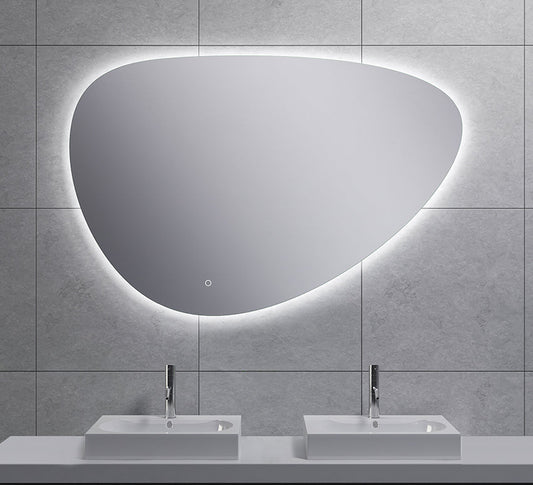 Uovo Organische Dimbare LED Verlichting Condensvrije Spiegel Wiesbaden 120 cm