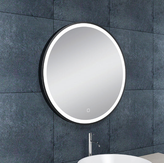Maro Ronde Spiegel Wiesbaden met LED-verlichting en Verwarming – 60 cm – Mat Zwart