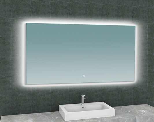 Soul rechthoekige spiegel Wiesbaden met LED-verlichting en achtergrondverlichting in 140 cm