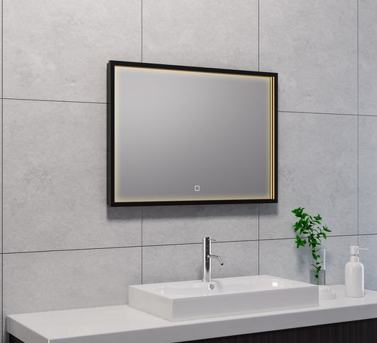 Condensatievrije LED-badkamerspiegel Wiesbaden 70X50 Cm in matzwart