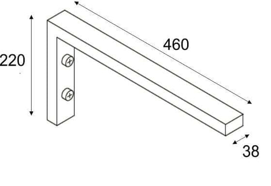 Ophangbeugel L-vorm 460 x 220 mm