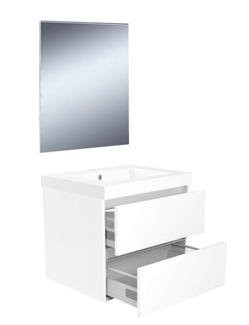 Vision Badkamermeubelset 60x46 cm Wit (2 Laden), Wiesbaden