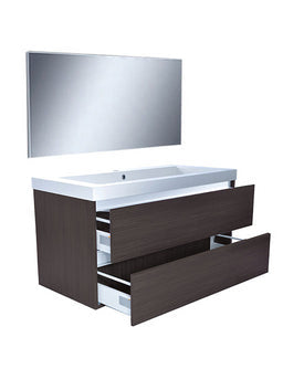 Vision Badkamermeubel 100x46 cm Grijs Eiken (2 Laden), Wiesbaden