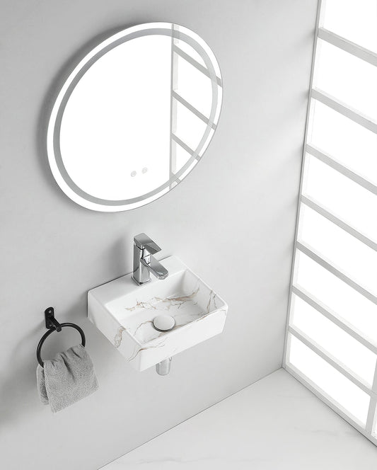 Leto Fontein Wiesbaden 33,5x29x11,5 cm Keramiek Carrara