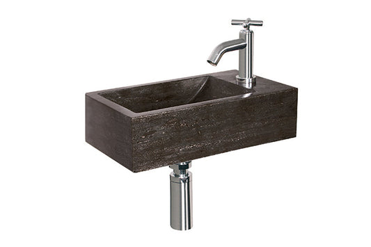 Wiesbaden Matera Fonteinset Natuursteen 40x23x10,5 cm Rechts Chroom