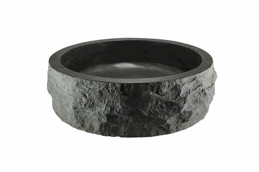 Wiesbaden blauwe steen rond 40x12 cm hamerslag opzetwastafel