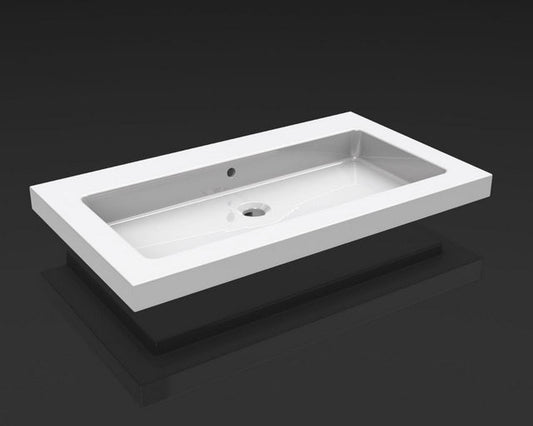 Kera wastafel enkel zonder kraangat 80x46x5 cm keramiek glans wit