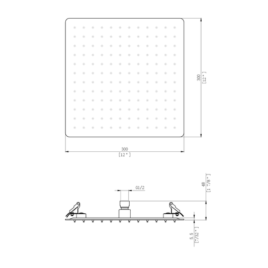 ALONI regendouche vierkant