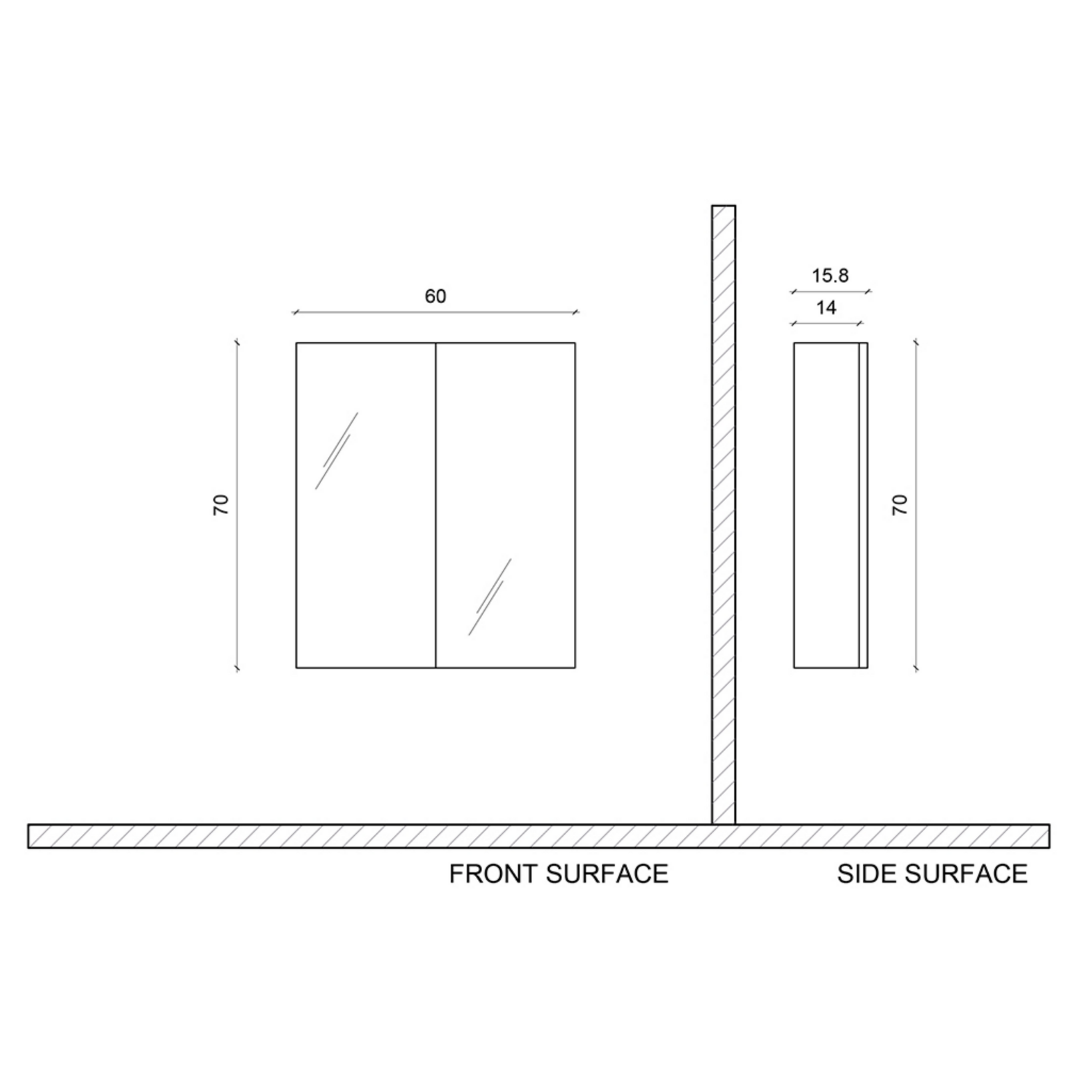 ALONI SALLY spiegelkast – 2 deuren