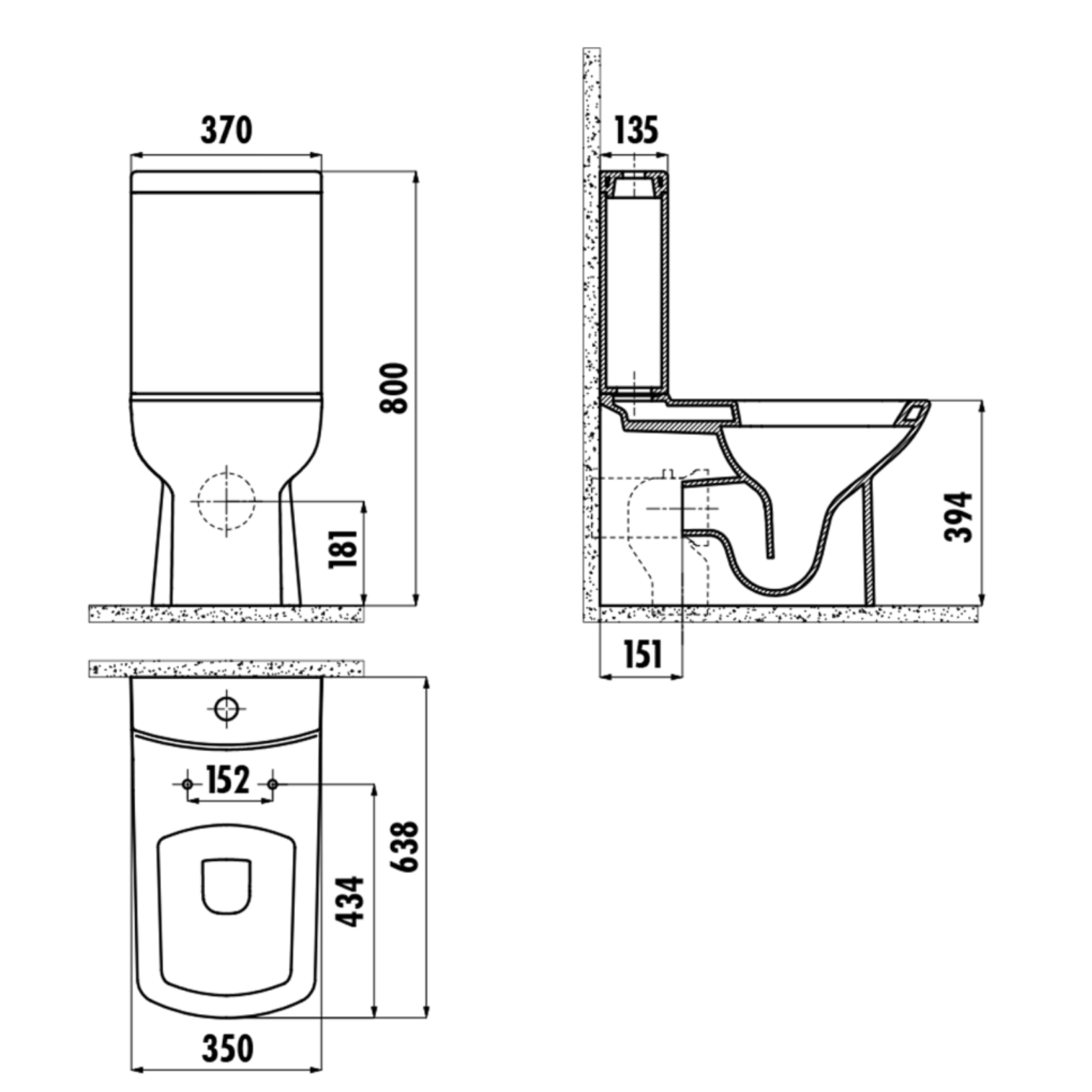 Creavit Lara keramisch toiletreservoir