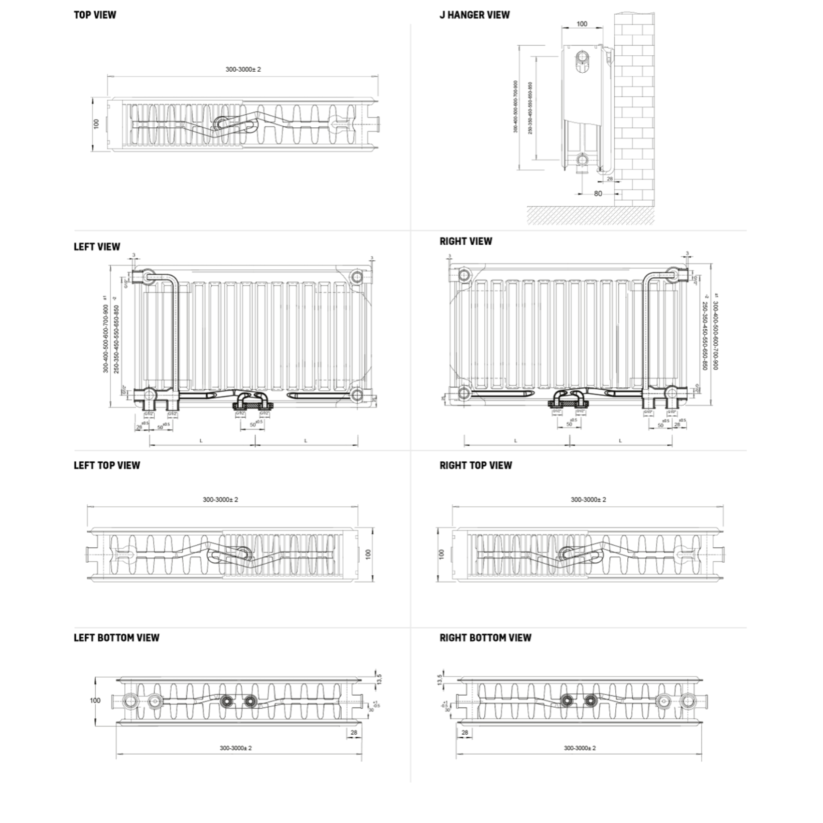 STELRAD BEL8 T22 paneelradiator – Middenaansluiting
