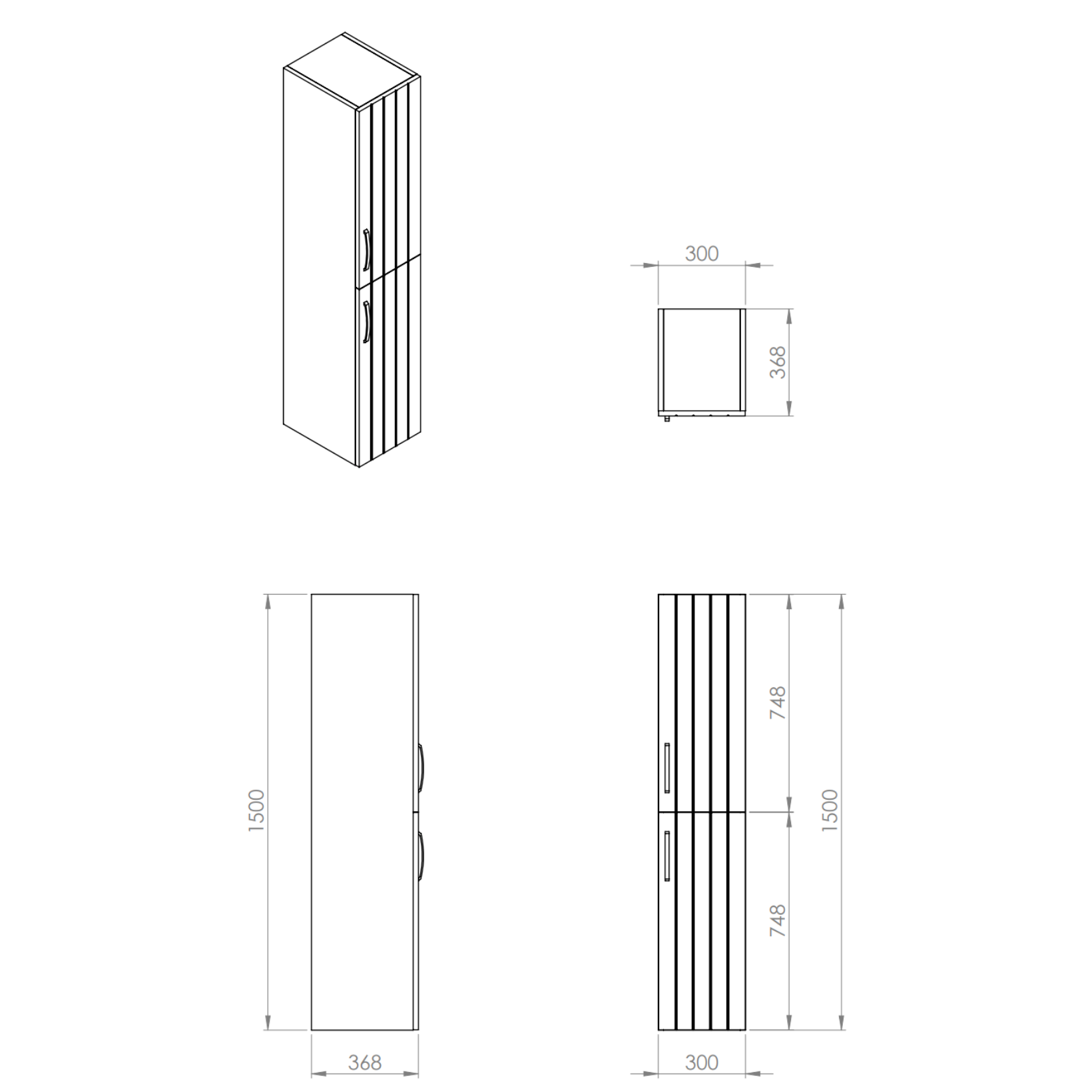 CREAVIT D10 hoge badkamerkast – Softclose deuren