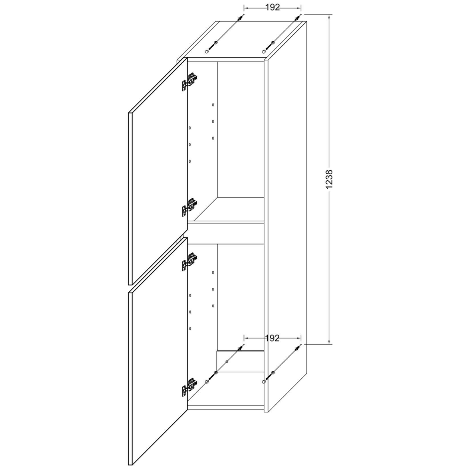 ALONI HAYAT hoge badkamerkast – Greeploos & softclose – Omkeerbaar
