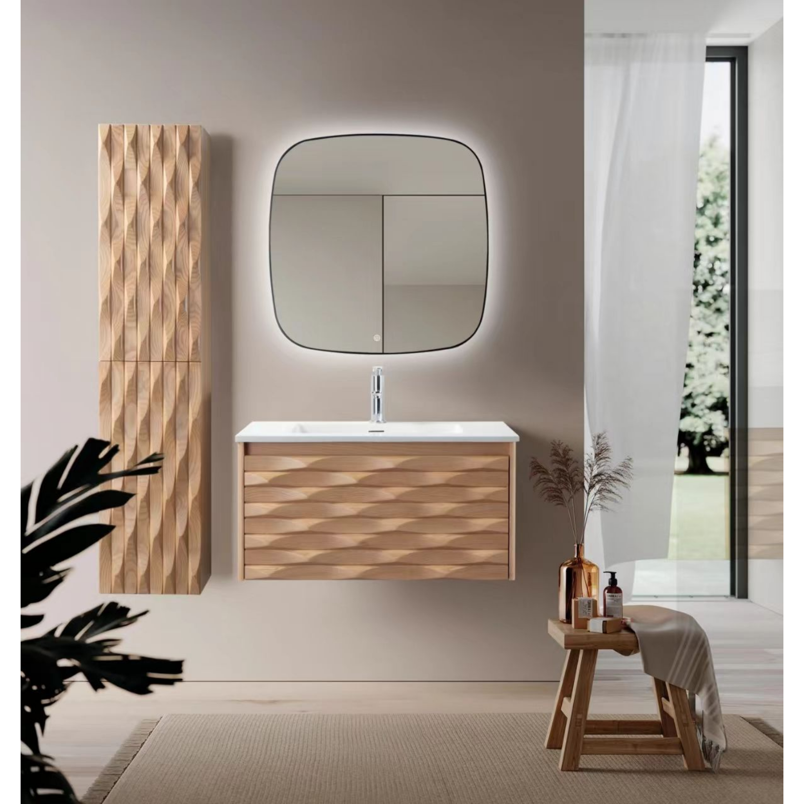 WONDA Square Slim Wastafel – Kunstmarmer