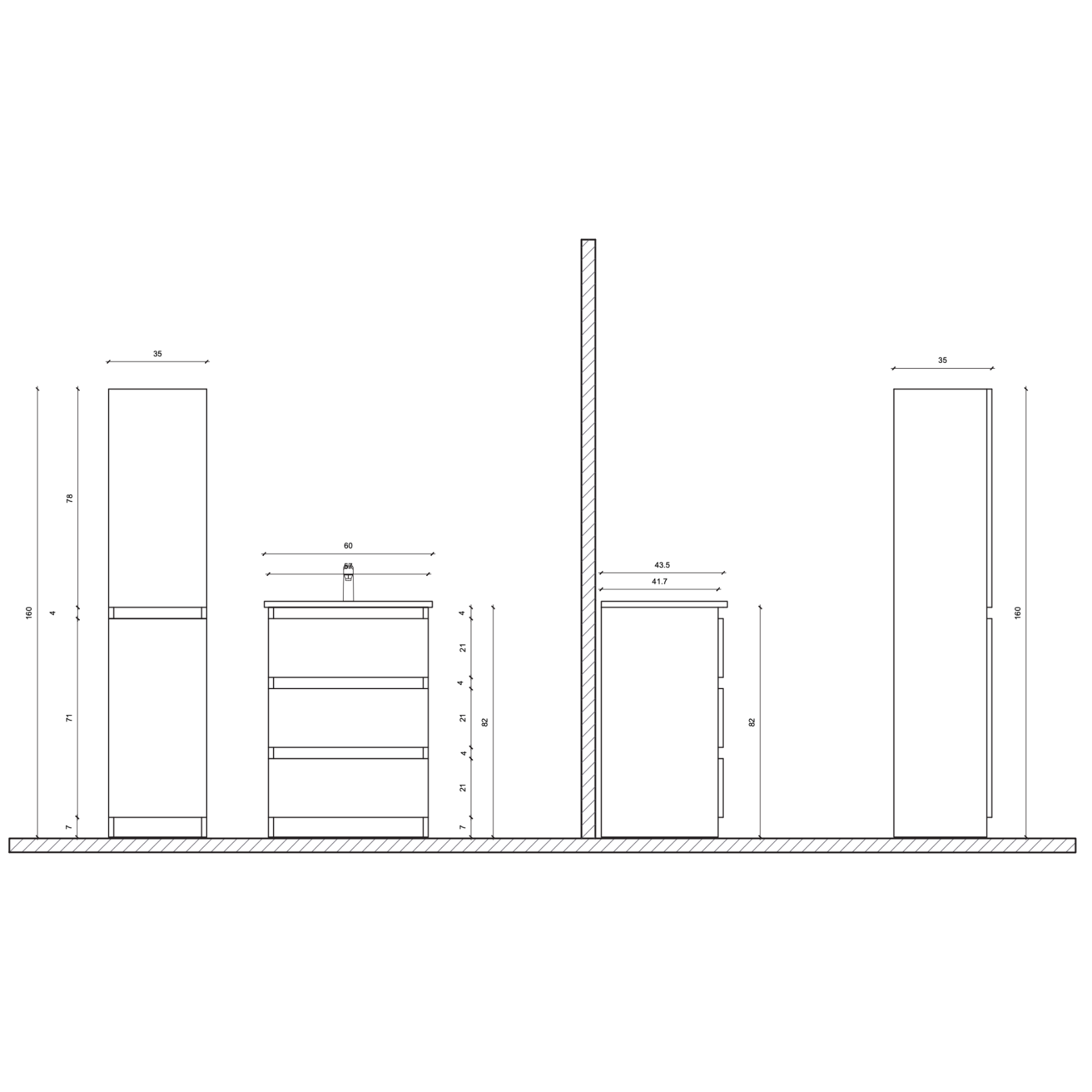 ALONI JUPITER hoge badkamerkast – Softclose