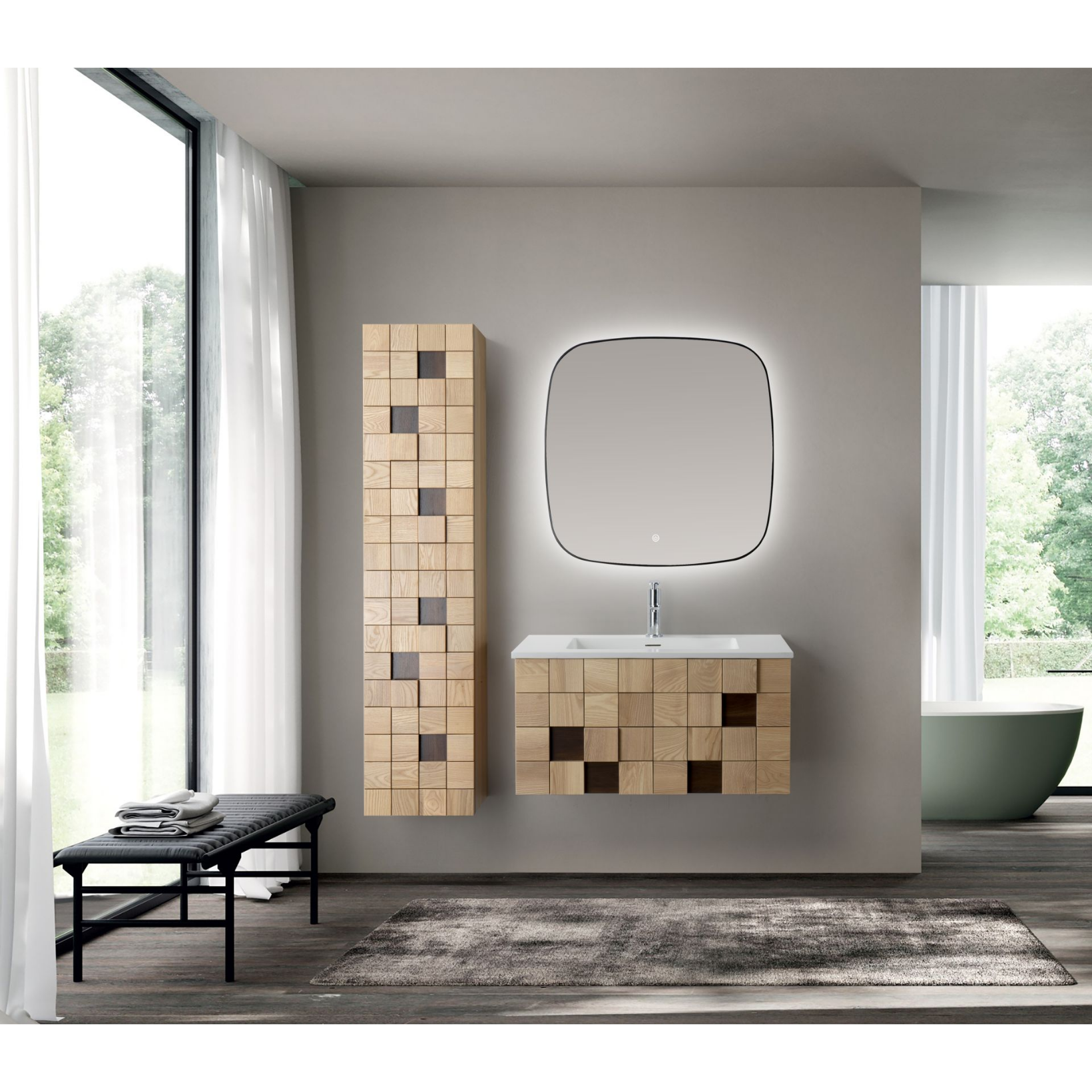 WONDA Square Slim Wastafel – Kunstmarmer