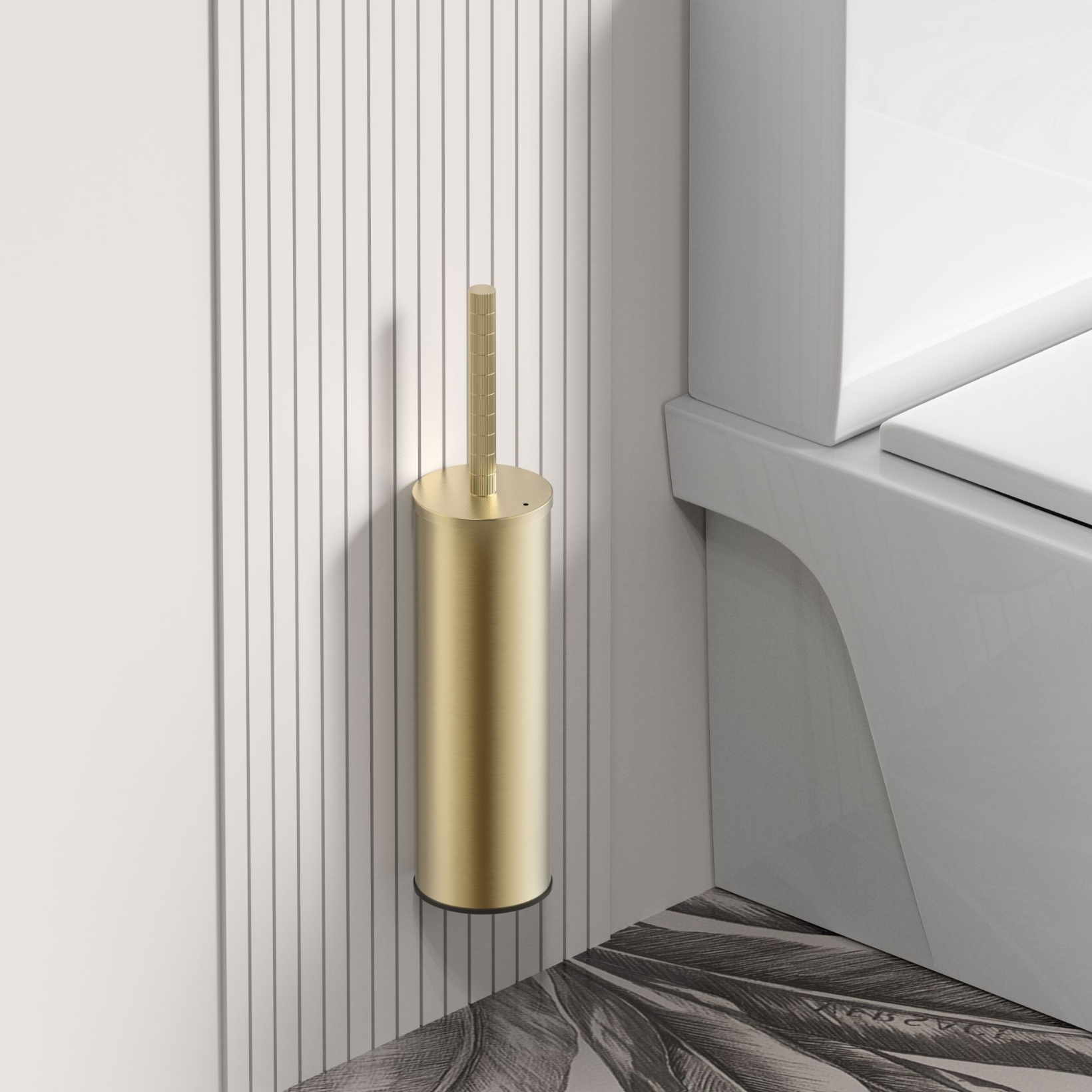 Aloni Stria toiletborstel met houder – hangend & vrijstaand – met kunststof binnenpot