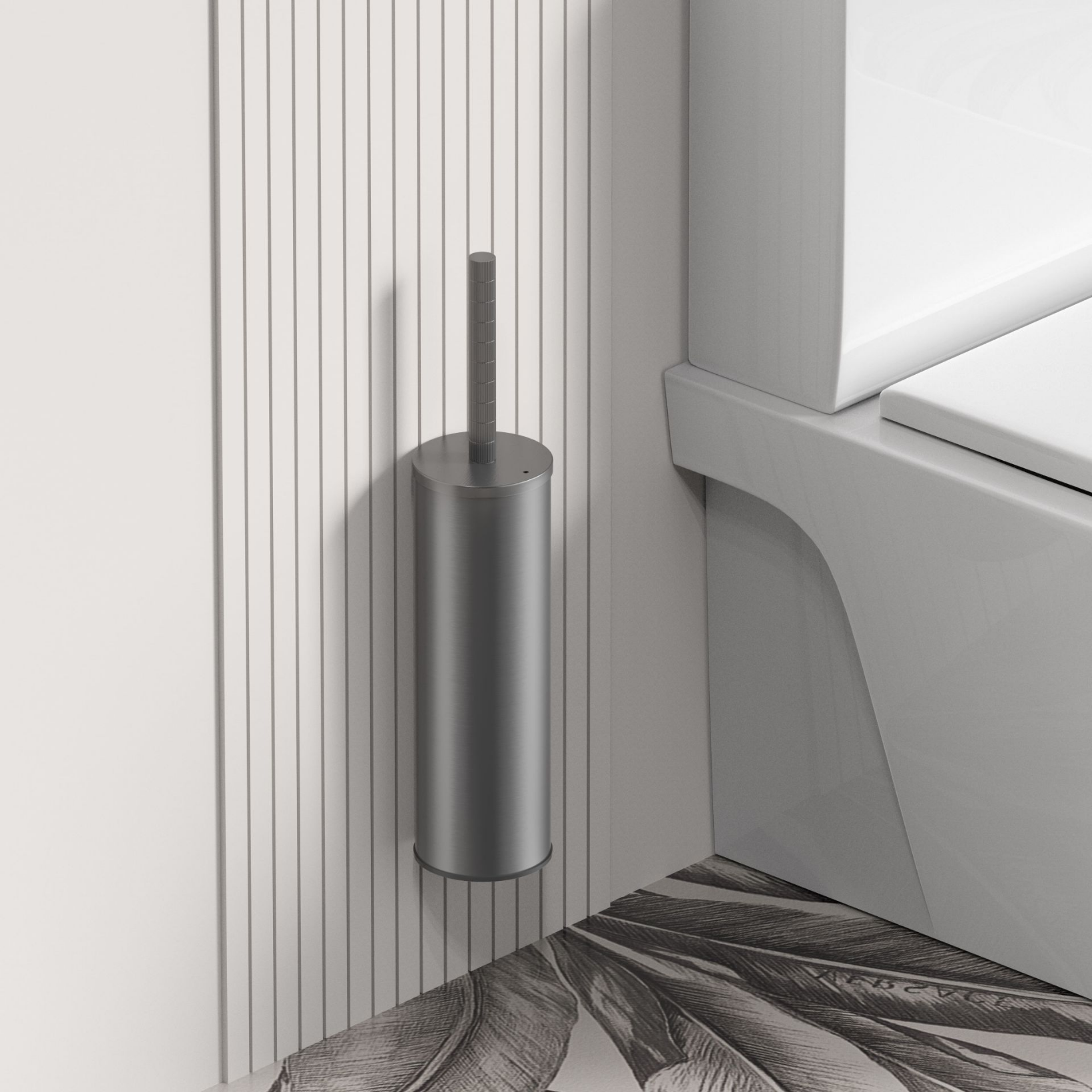 Aloni Stria toiletborstel met houder – hangend & vrijstaand – met kunststof binnenpot