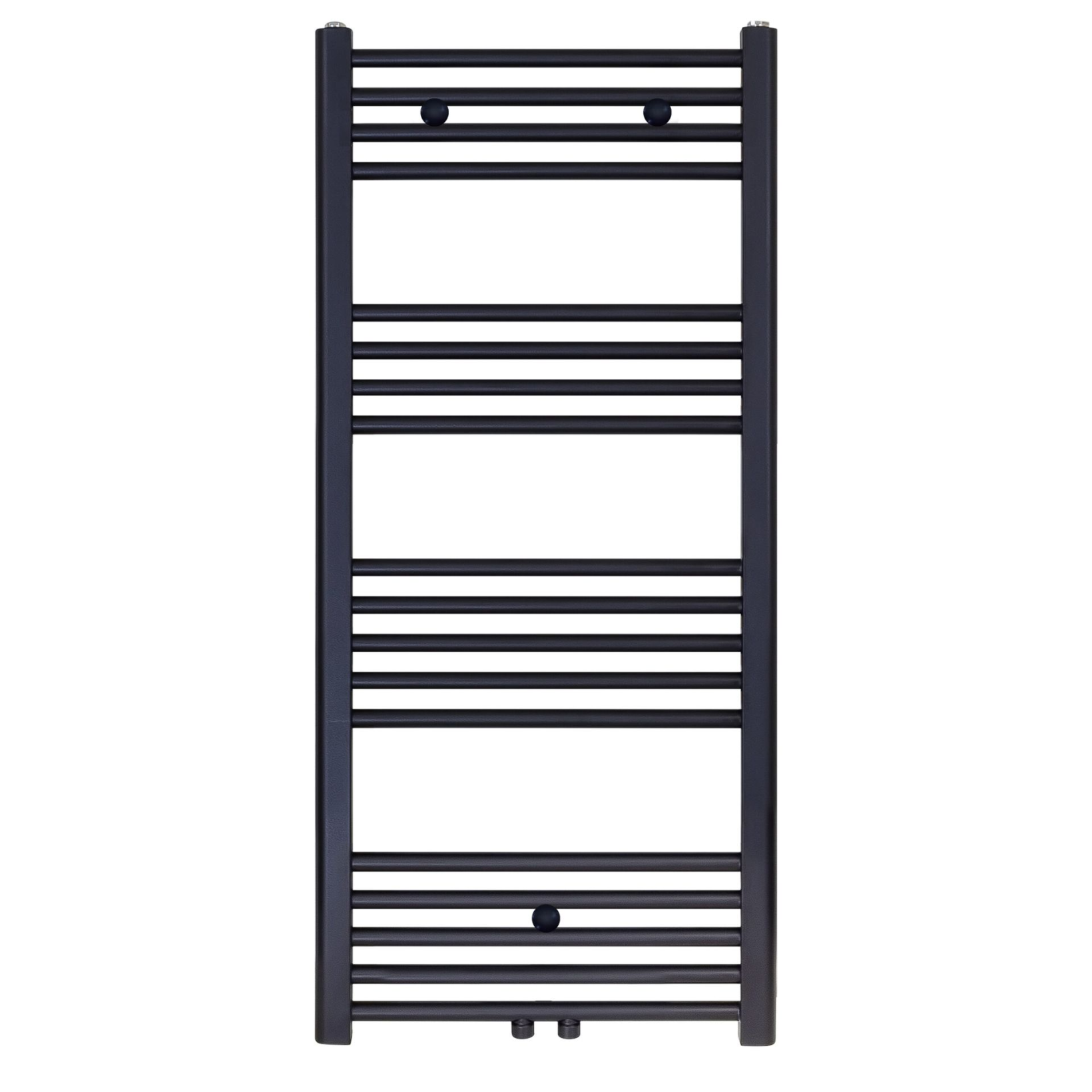 BELRAD Badkamer Radiator Zwart Mat Geborsteld – Middenaansluiting