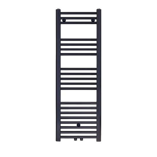 BELRAD Badkamer Radiator Zwart Mat Geborsteld – Middenaansluiting