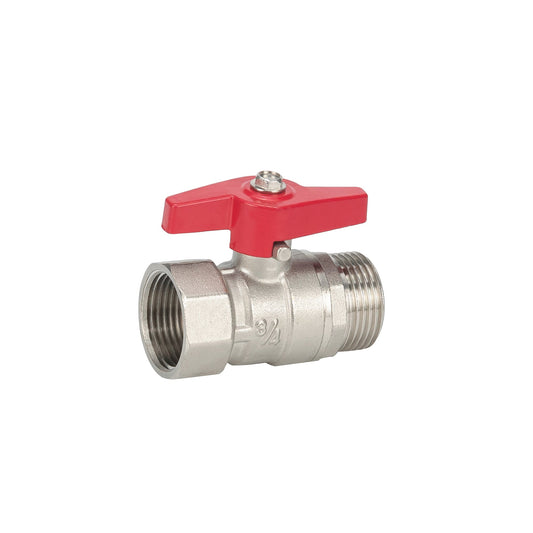 Kogelkraan Wiesbaden met vlinderhandgreep Draad 3/4"F X 3/4"M
