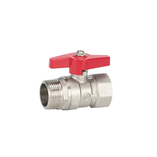 Kogelkraan Wiesbaden met vlinderhandgreep Draad 3/4"F X 3/4"M