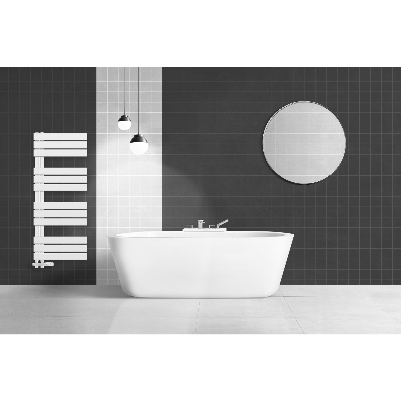 BELRAD Badkamer Radiator Wit – Linkeraansluiting/Combi