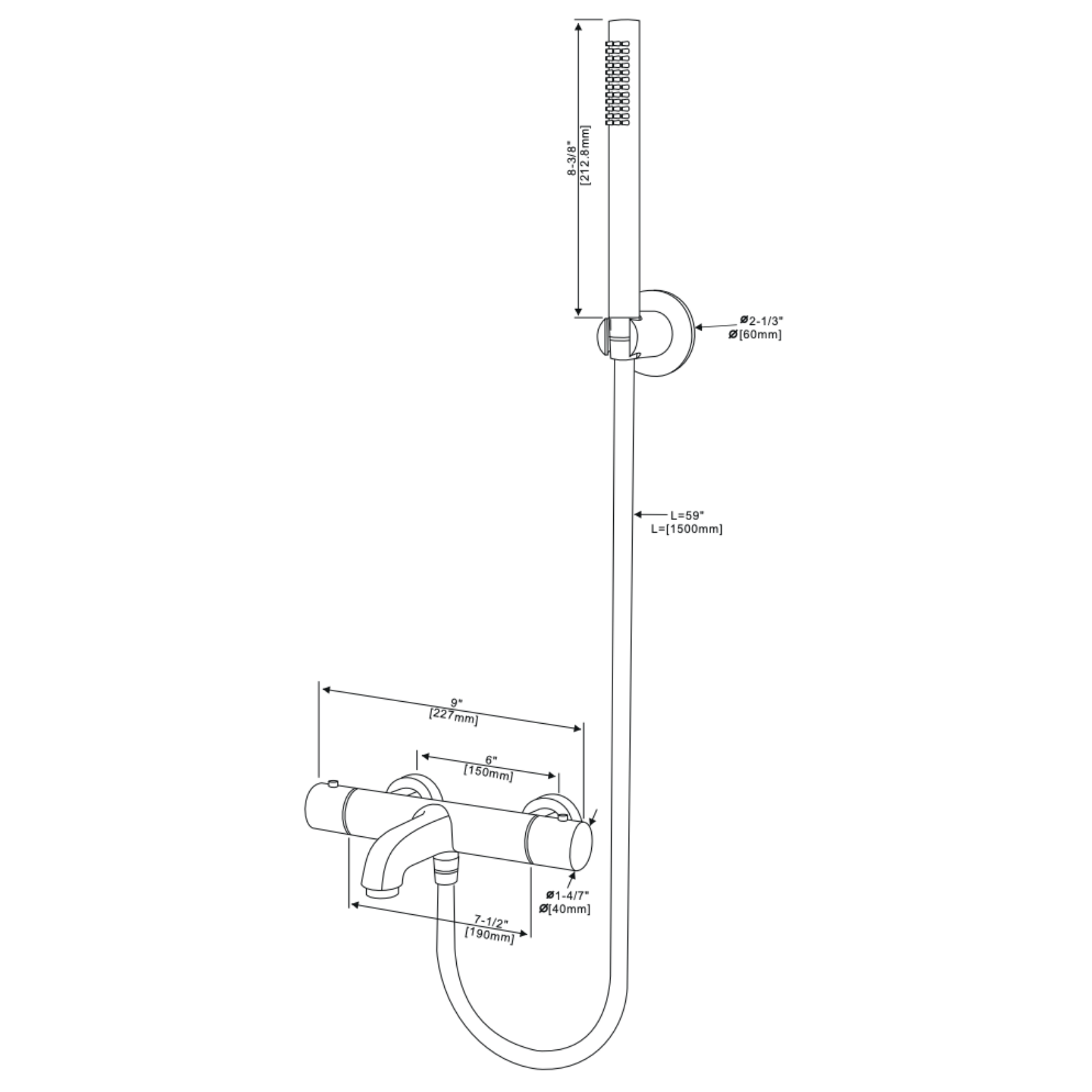 ALONI Bad- en douchemengkraan – thermostatisch