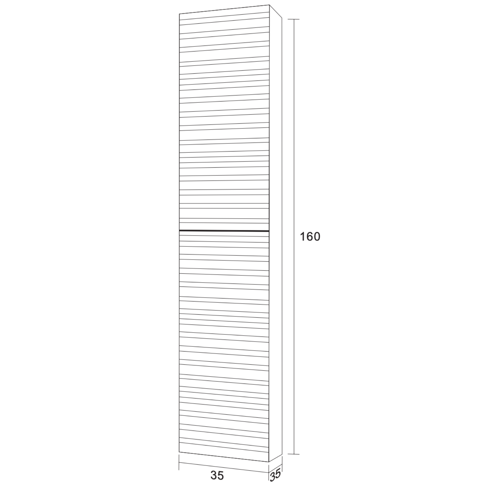 ALONI KAMELLIA hoge badkamerkast – Greeploos & softclose – Omkeerbaar