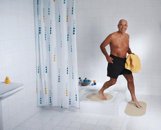 Tecnoplus Antislip Douchemat Wiesbaden Ridder 55 Cm Rond in Wit