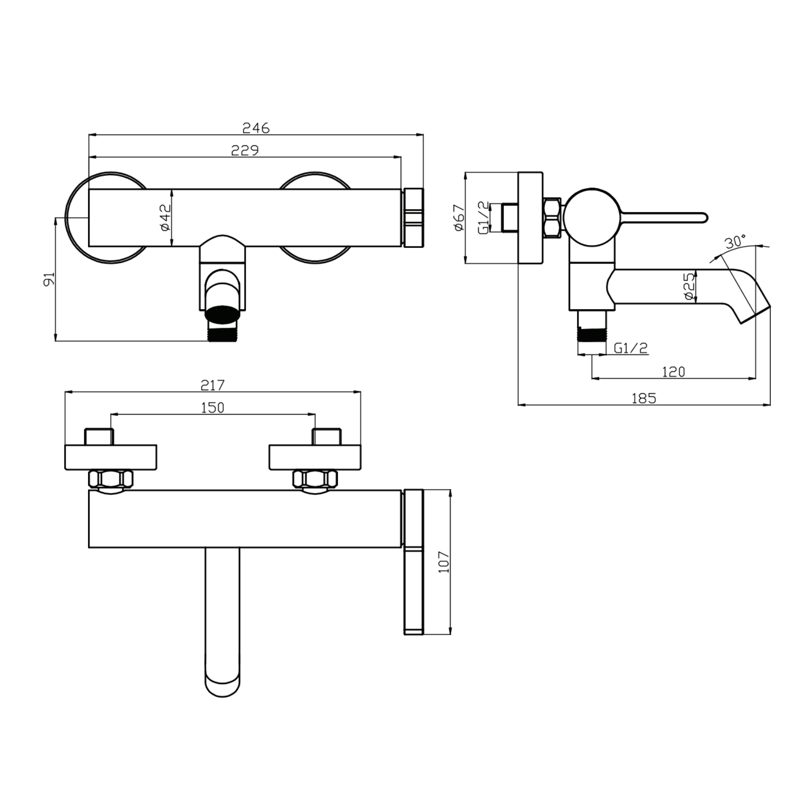 ALONI Arch bad- en douchemengkraan – draaibare uitloop