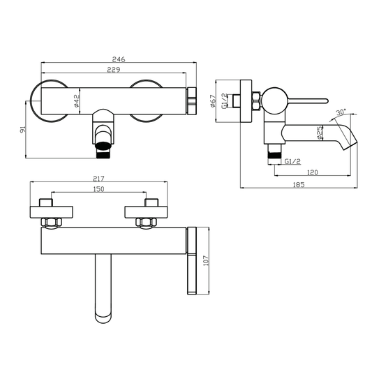ALONI Arch bad- en douchemengkraan – draaibare uitloop