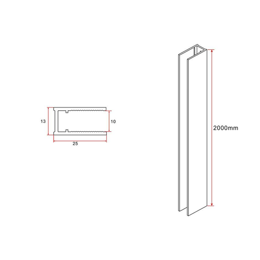 Aloni muurprofiel voor douchewand