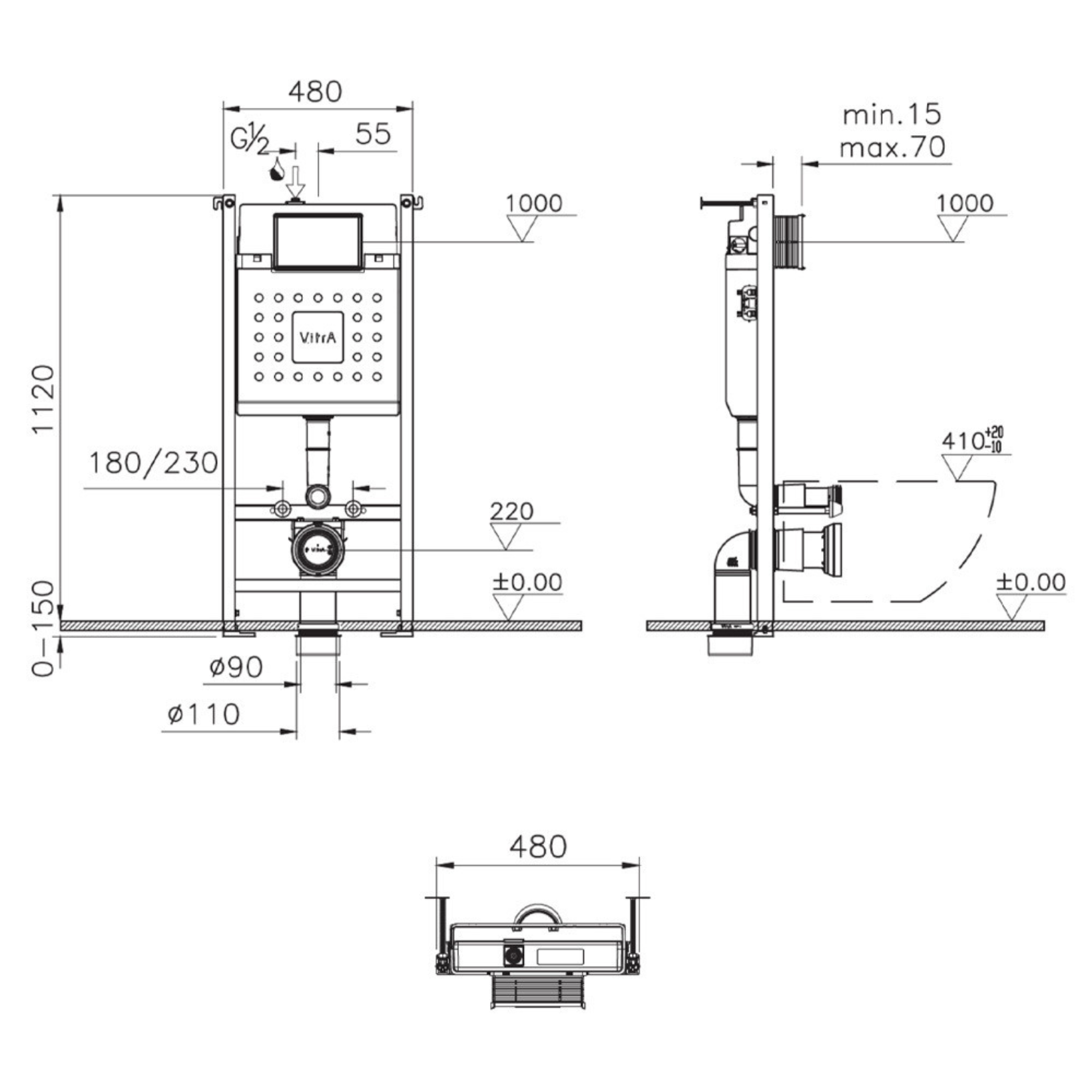 Vitra V-Fix Inbouwreservoir