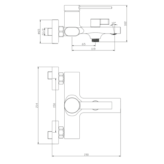 ALONI Edge bad- en douchemengkraan